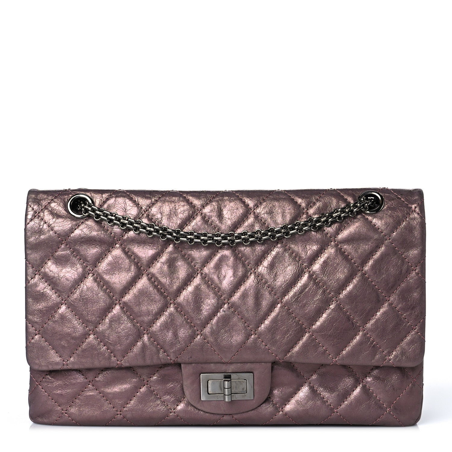 Chanel Metallic Aged Calfskin Quilted 2.55 Reissue 227 Flap Rose Fonce 1 of 9