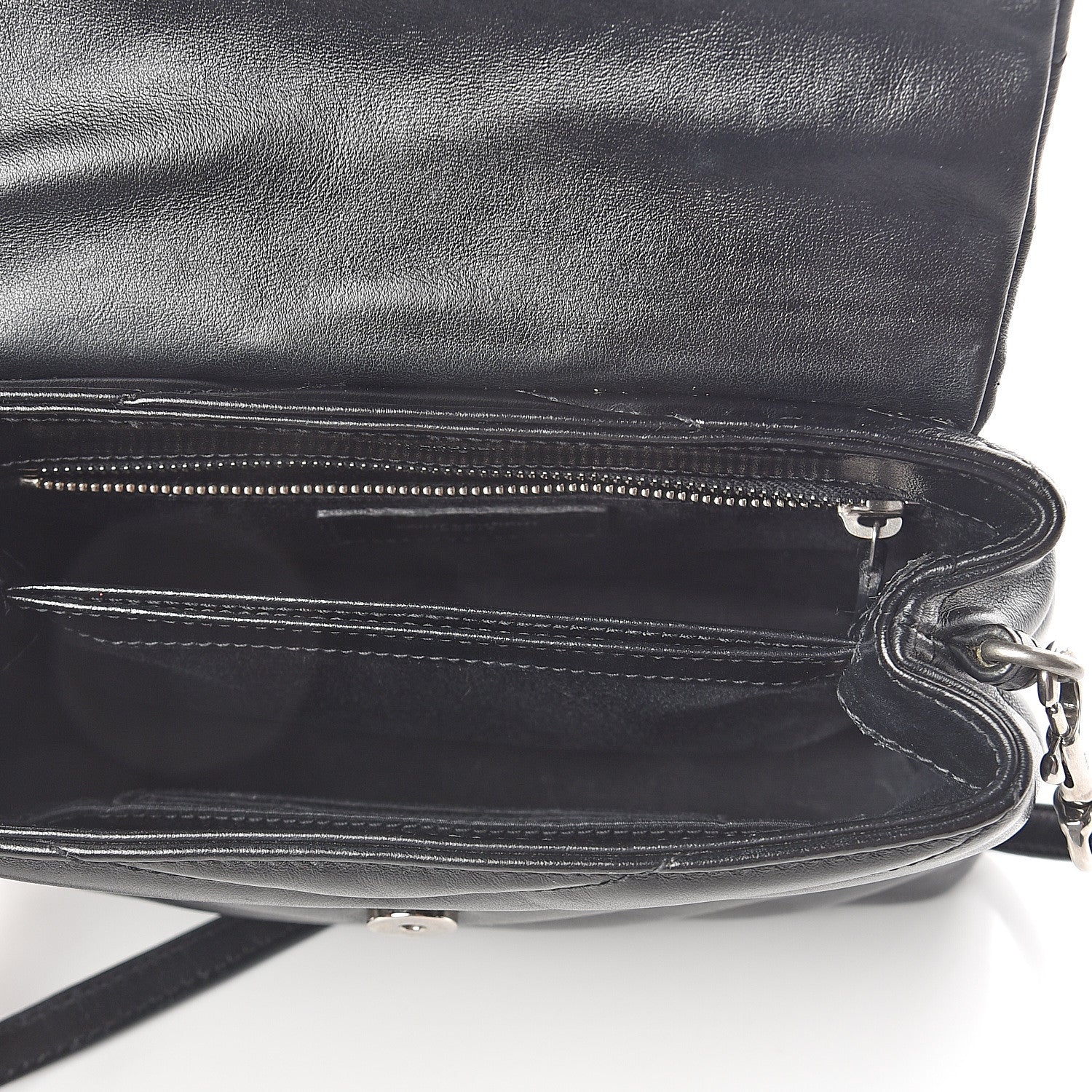 Saint Laurent Calfskin Y Quilted Monogram Toy Loulou Crossbody Bag Black 4 of 8
