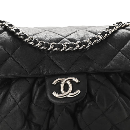Chanel Washed Lambskin Quilted Medium Chain Around Messenger Black 8 of 10