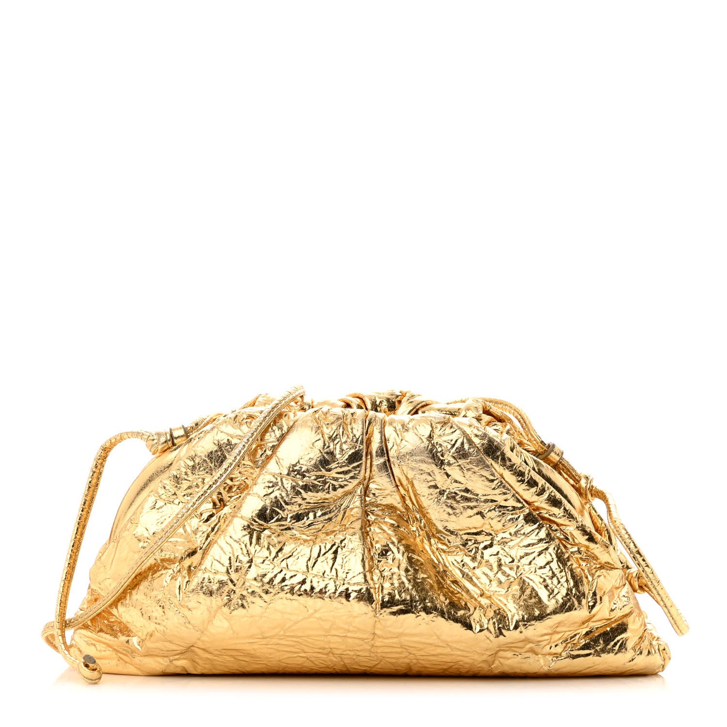 Bottega Veneta Metallic Crushed Calfskin The Mini Pouch Gold 1 of 8