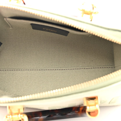 Fendi Canvas Vitello King Plexiglass Logo Embroidered Mini By The Way Top Handle Boston Bag Green Tea 5 of 10
