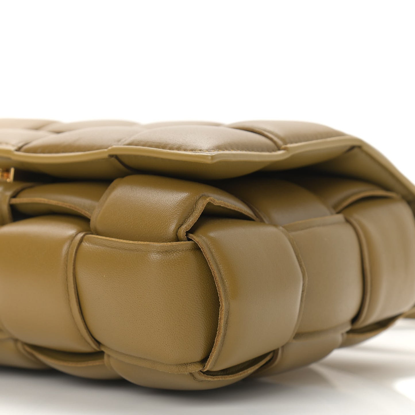 Nappa Maxi Intreccio Padded Cassette Crossbody Bag Acorn