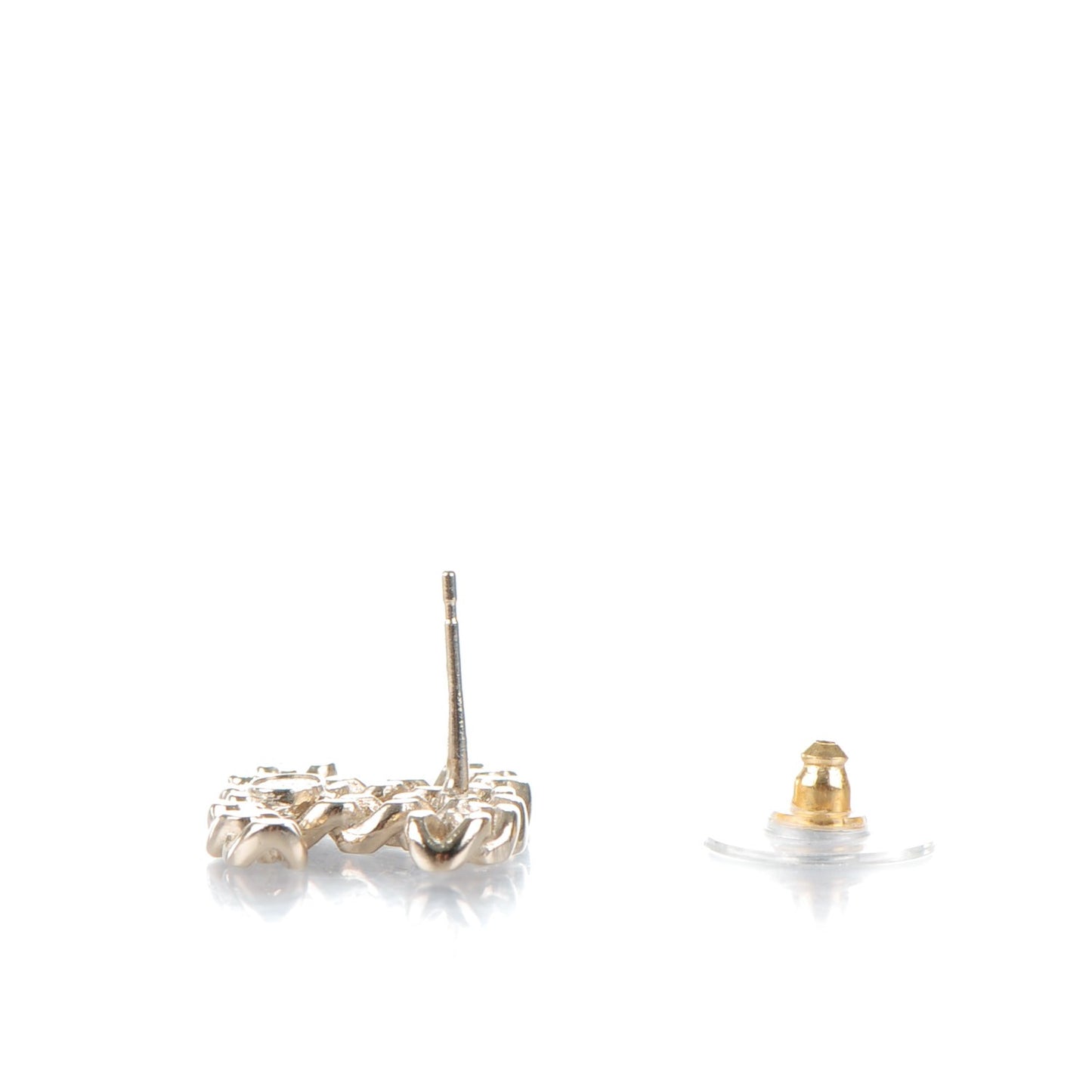 CC Chain Link Earrings Light Gold