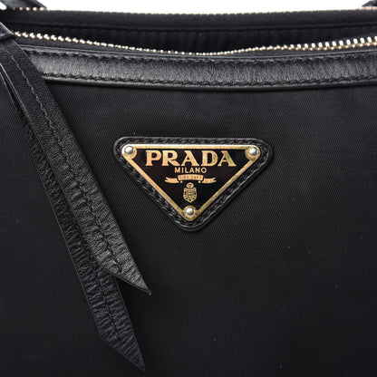 Prada Tessuto Nylon Soft Calf Double Zip Crossbody Bag Black 11 of 11