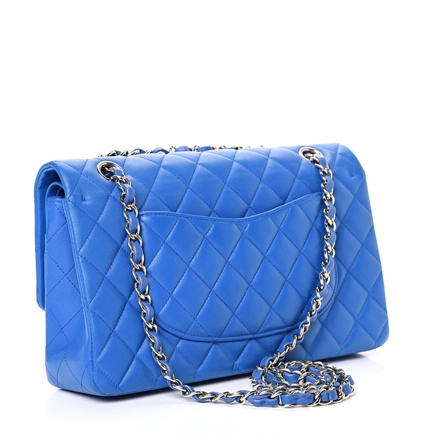 Chanel Lambskin Quilted Medium Double Flap Blue 2 of 14