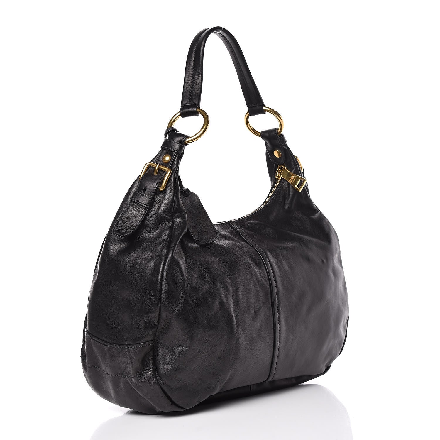 Prada Soft Calf Hobo Black 3 of 10
