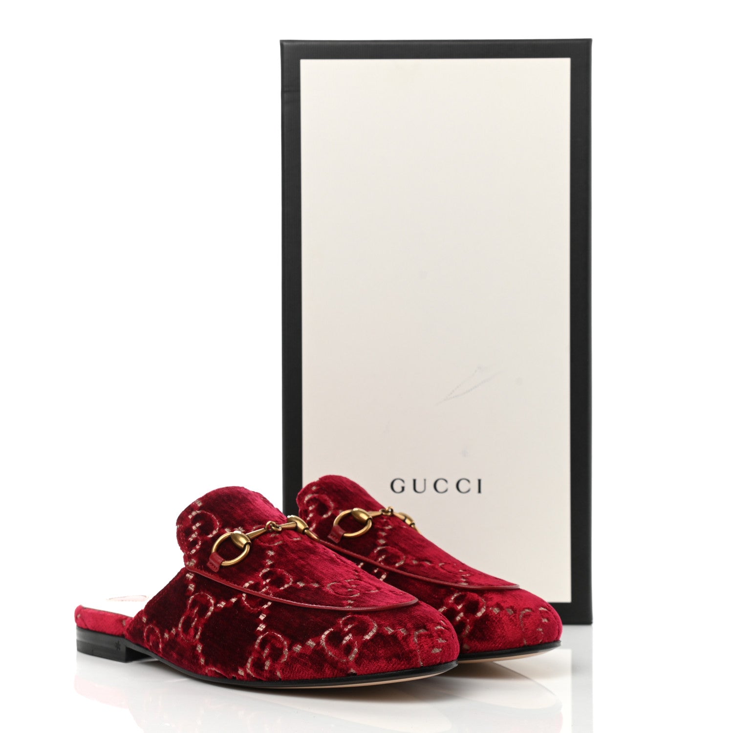 Gucci Velvet GG Monogram Womens Princetown Slippers 36.5 Red Cipria 10 of 10