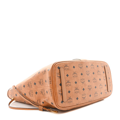 MCM Visetos Medium Liz Reversible Shopper Tote Cognac 4 of 15
