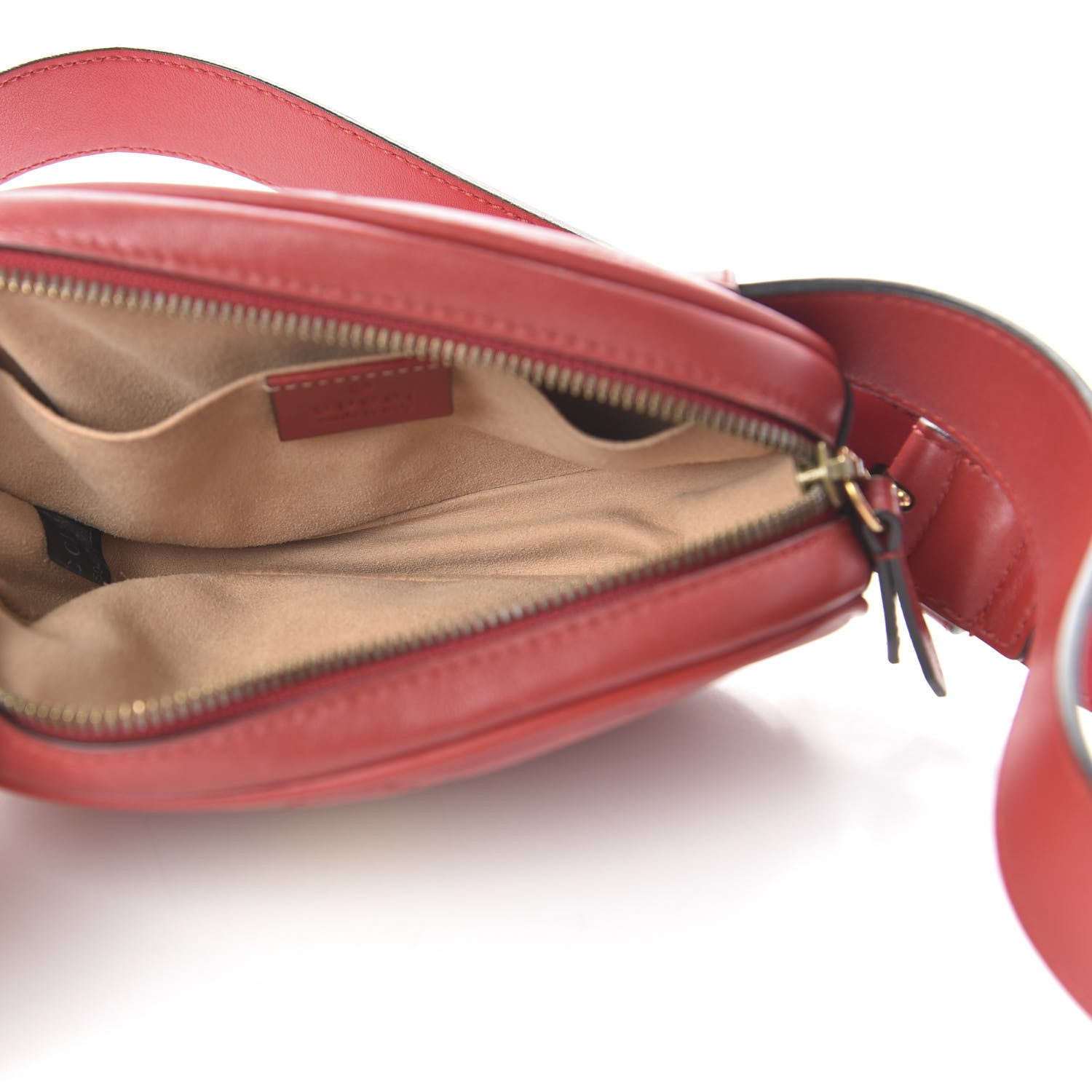 Gucci Calfskin Matelasse GG Marmont Belt Bag 95 38 Hibiscus Red 5 of 11