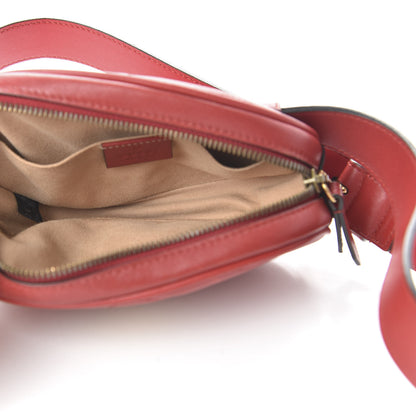 Gucci Calfskin Matelasse GG Marmont Belt Bag 95 38 Hibiscus Red 5 of 11