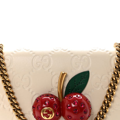 Gucci Guccissima Mini Cherry Chain Bag White 7 of 10