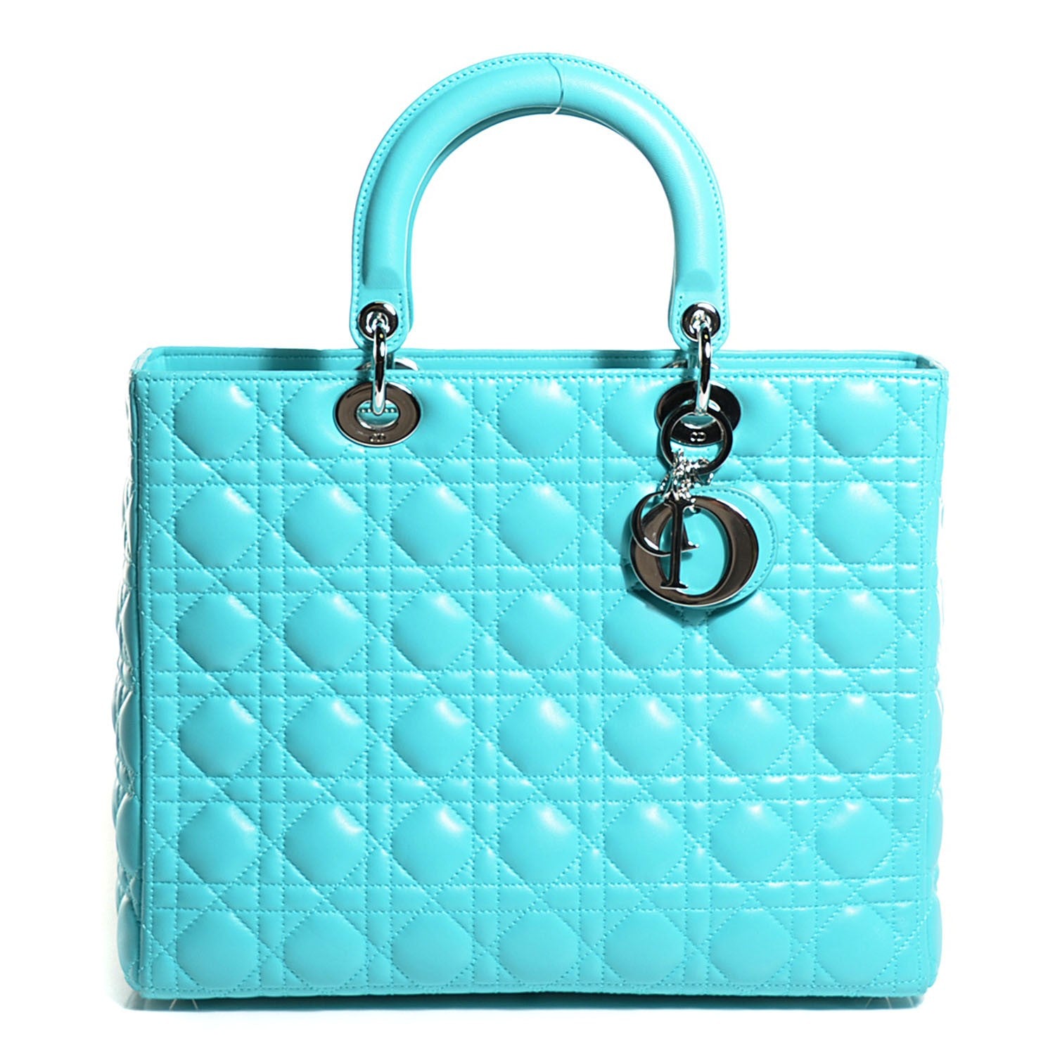 Christian Dior Lambskin Cannage Large Lady Dior Turquoise 1 of 9