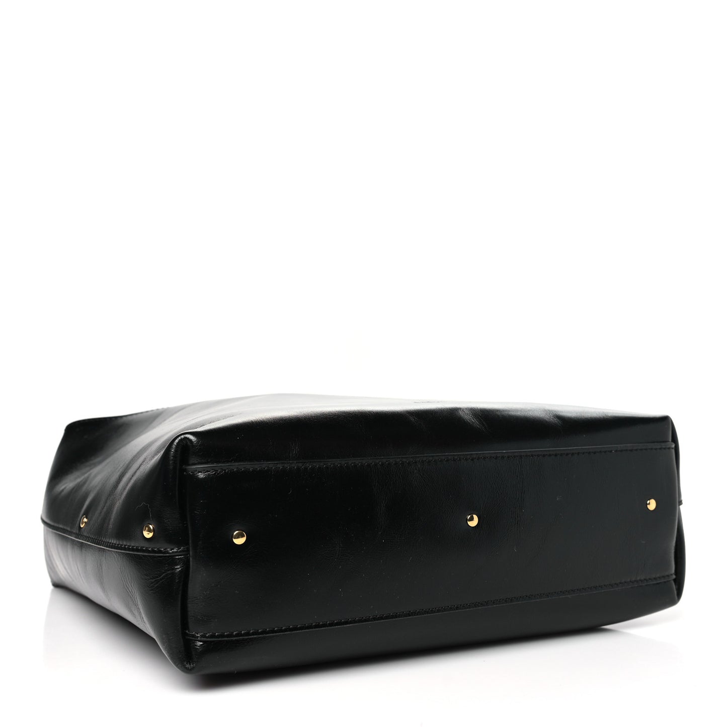 Shiny Calfskin Small Marcie Hobo Bag Black