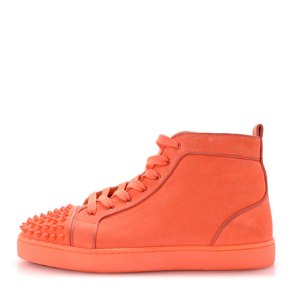 Christian Louboutin Veau Velours Mens Louis Orlato Flat Spikes Sneakers 42 Melon May 1 of 8