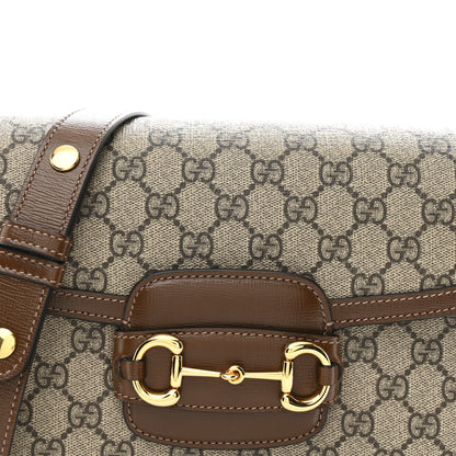 Gucci GG Supreme Monogram Horsebit 1955 Shoulder Bag Beige Brown Sugar 8 of 10