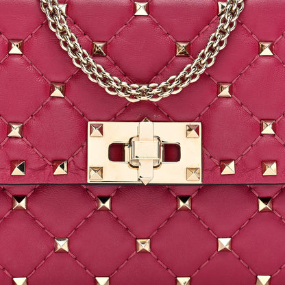 Valentino Garavani Nappa Rockstud Spike Wallet On Chain Disco Pink 7 of 9