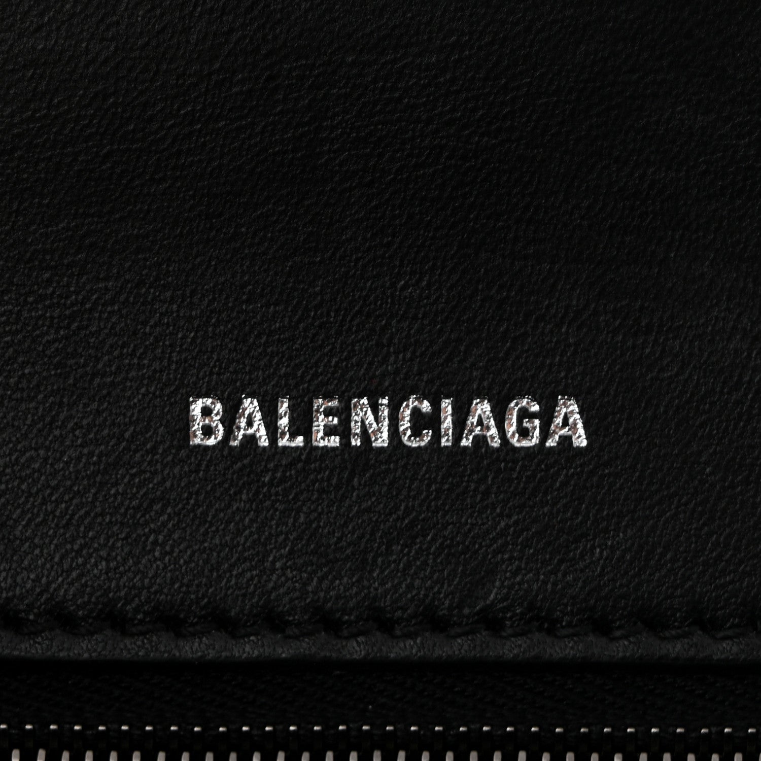 Balenciaga Shiny Calfskin Monochrome Crocodile Embossed Small Hourglass Top Handle Bag Black 6 of 12