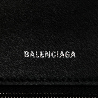Balenciaga Shiny Calfskin Monochrome Crocodile Embossed Small Hourglass Top Handle Bag Black 6 of 12