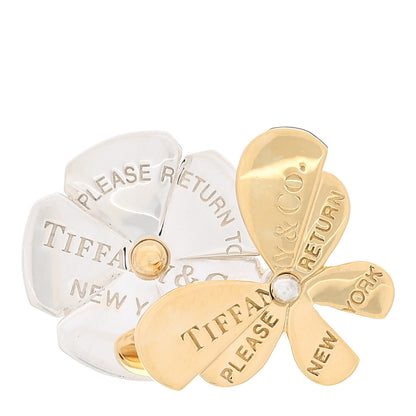 Tiffany 18K Yellow Gold Sterling Silver Return to Tiffany Love Bugs Butterfly Flower Ring 49 5 1 of 5