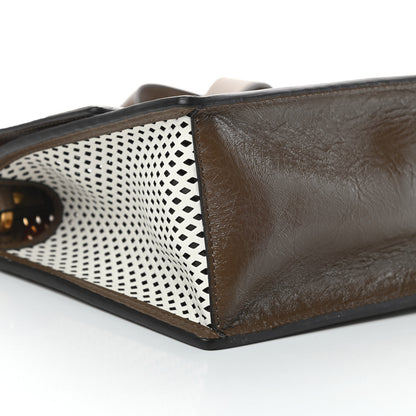 Fendi Vitello Liberty Glossy Lambskin F is Fendi Perforated Kan U Shoulder Bag White Ice Rust Maya 9 of 12