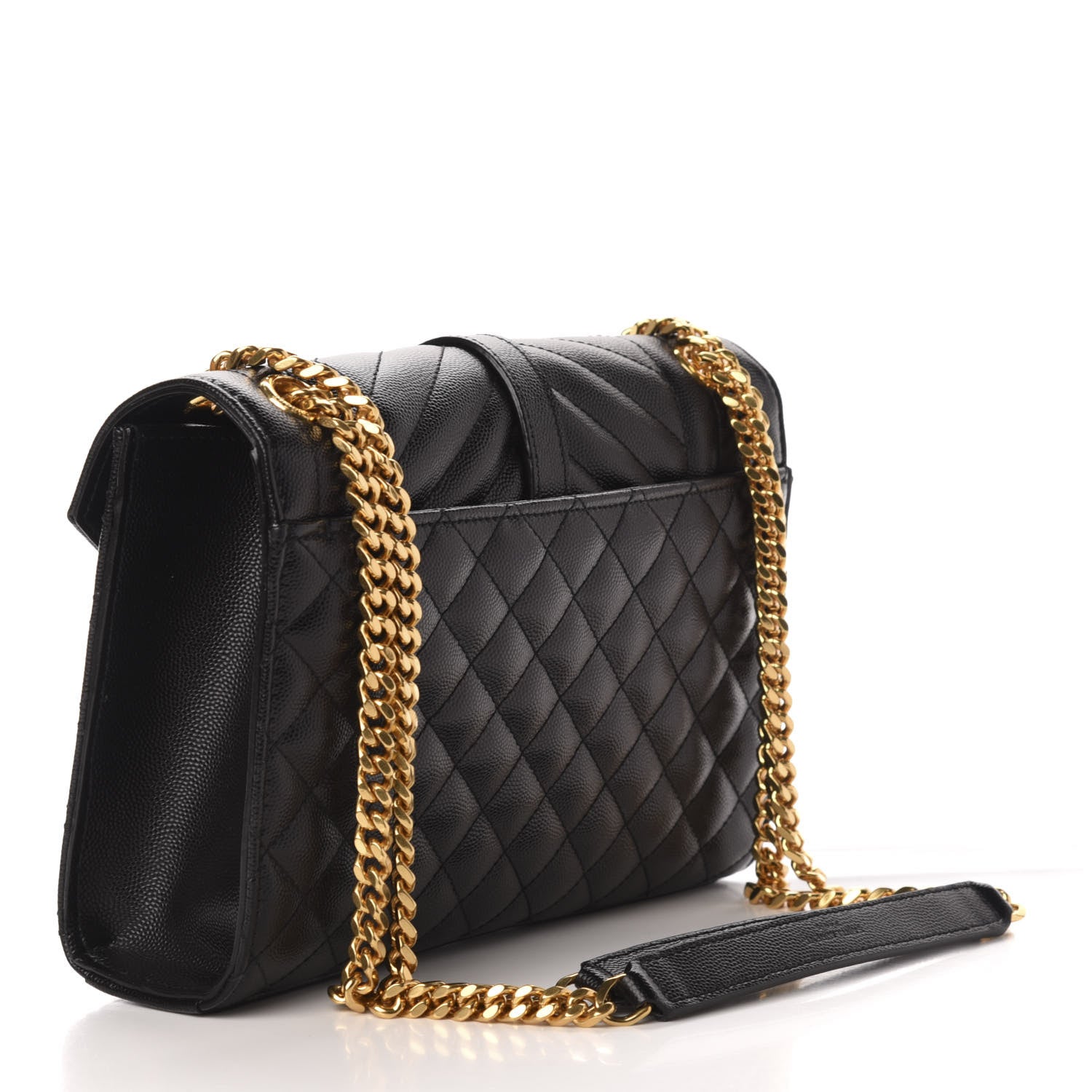 Saint Laurent Grain De Poudre Textured Mixed Matelasse Triquilt Medium Monogram Satchel Black 3 of 10