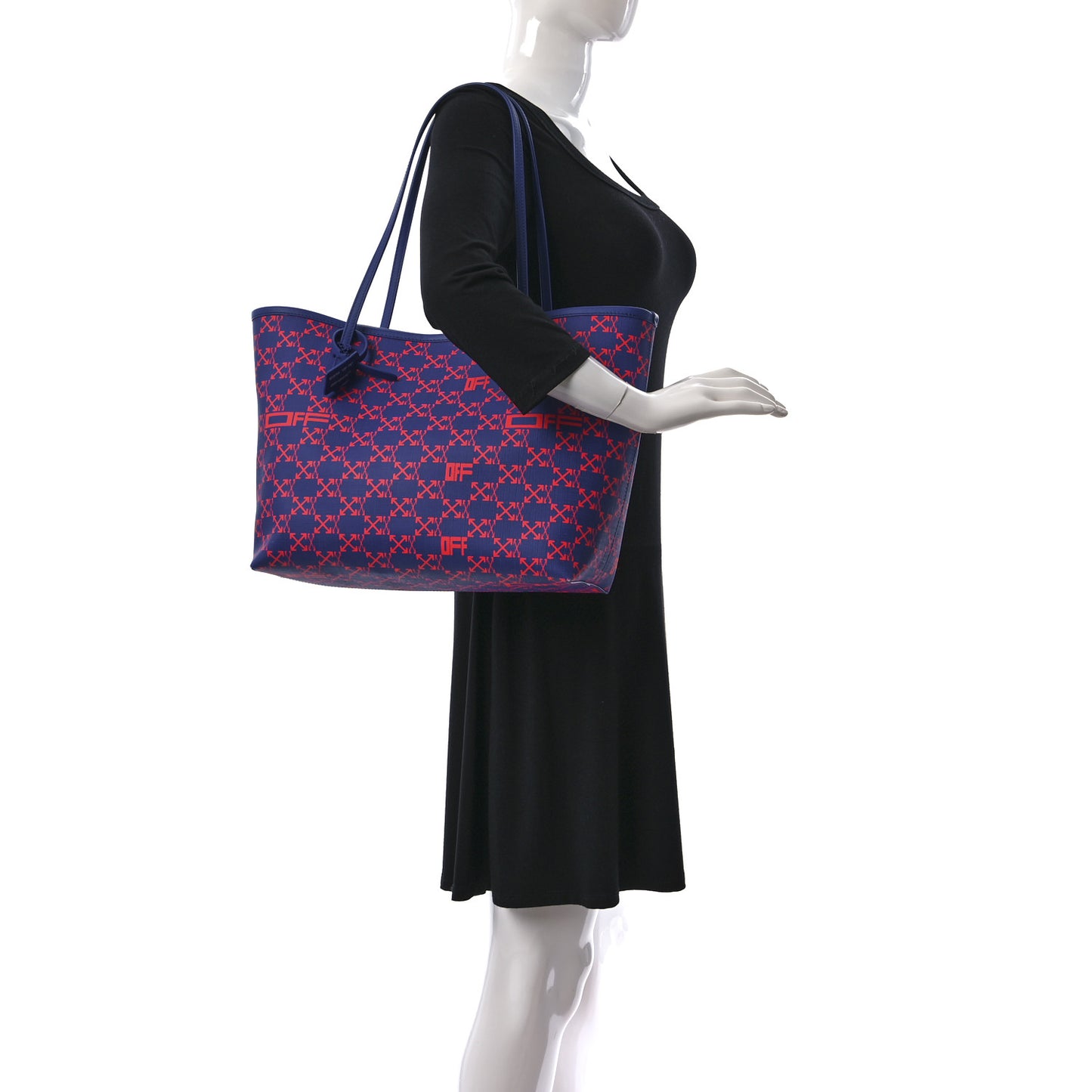 Coated Canvas Arrow Print Day Off Tote Bag Cobalt Blue
