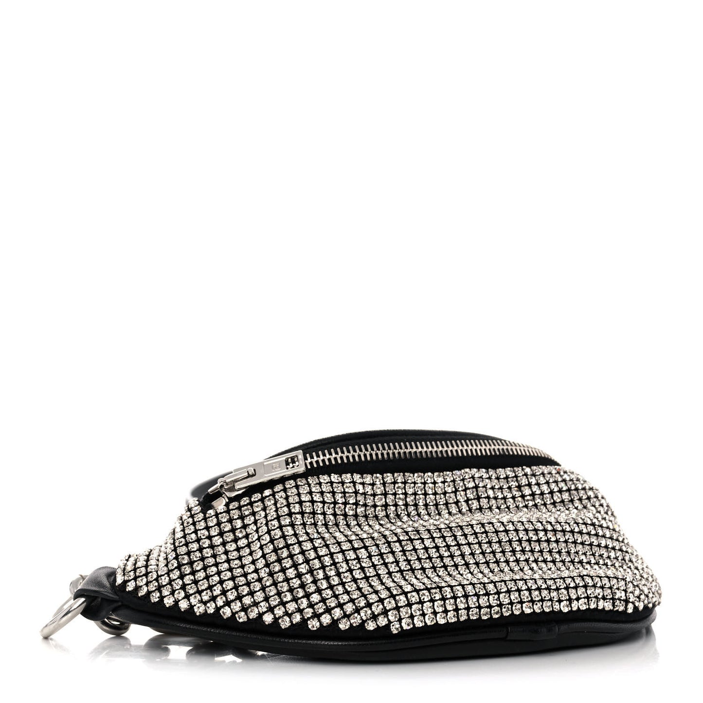 Rhinestone Mesh Mini Attica Belt Bag Black