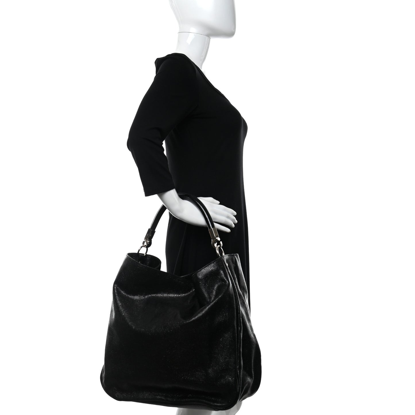 Stingray Embossed Large Roady Hobo Black