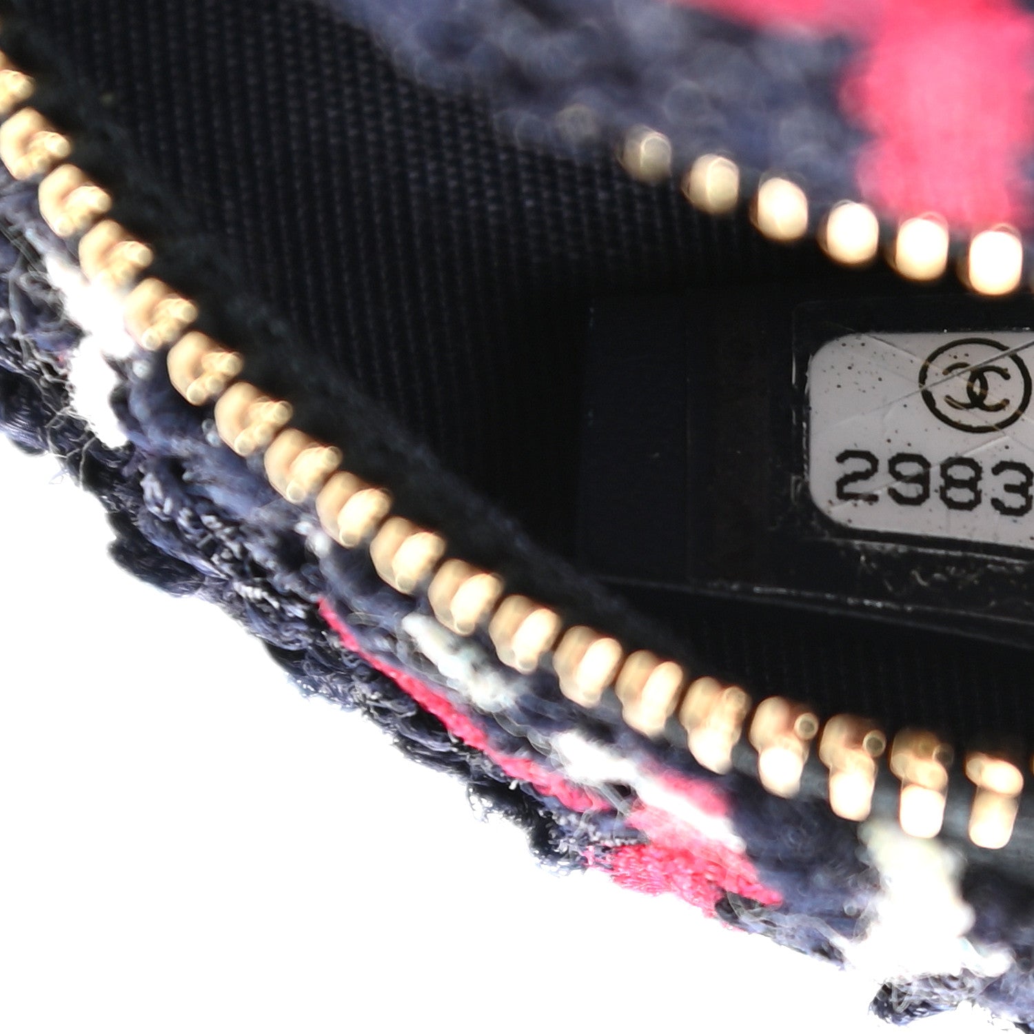 Chanel Tweed Quilted Round Filigree Clutch With Chain Navy Blue 7 of 9