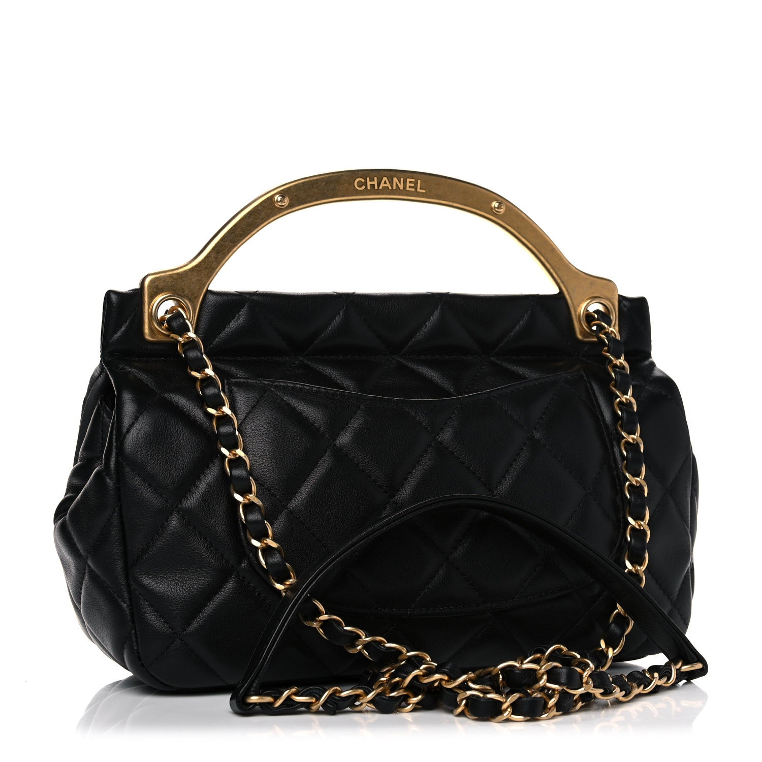 Chanel Calfskin Quilted Small Lady Handle Clutch With Chain Black 2 of 12