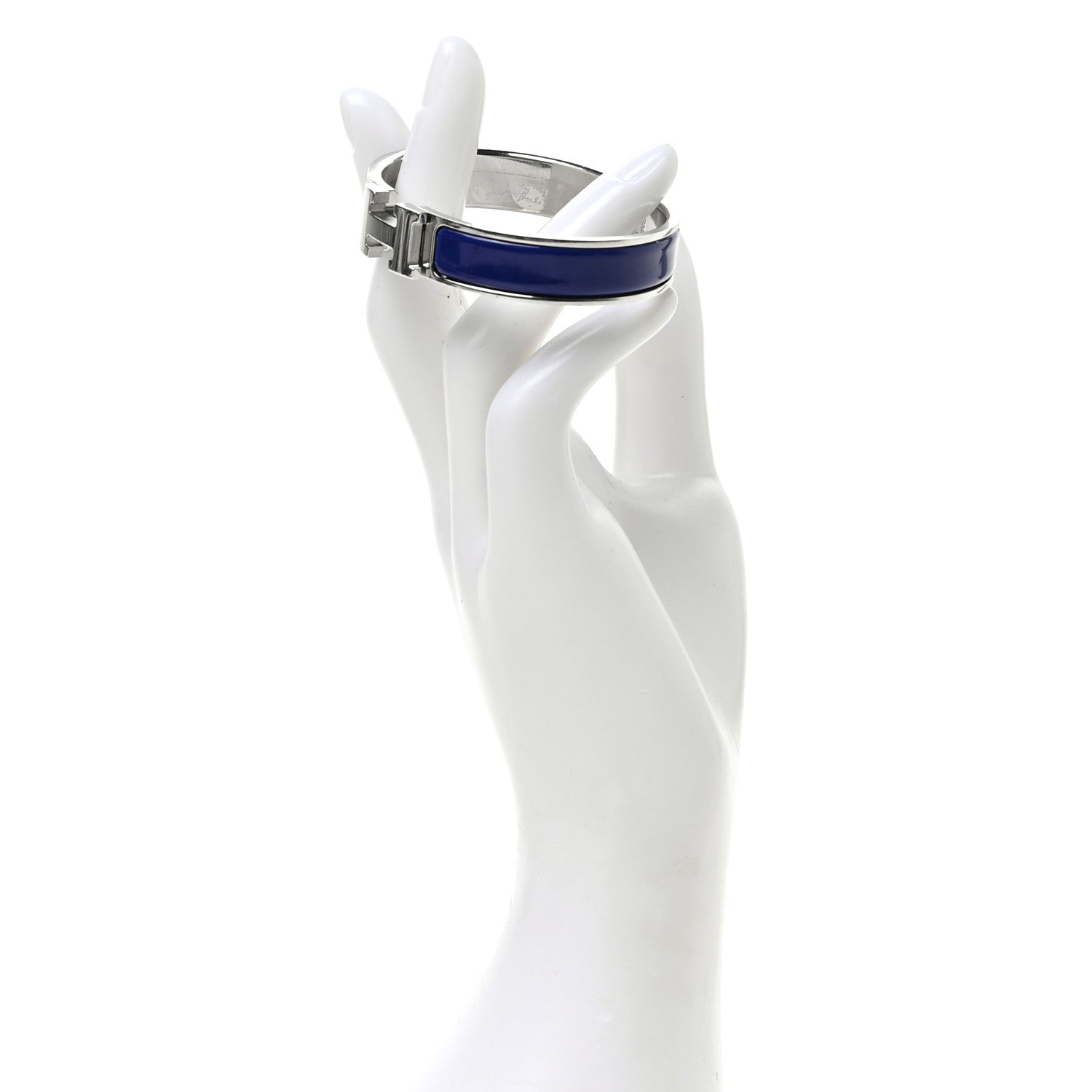 Hermes Enamel Narrow Clic Clac H Bracelet Bleu Indigo 2 of 4