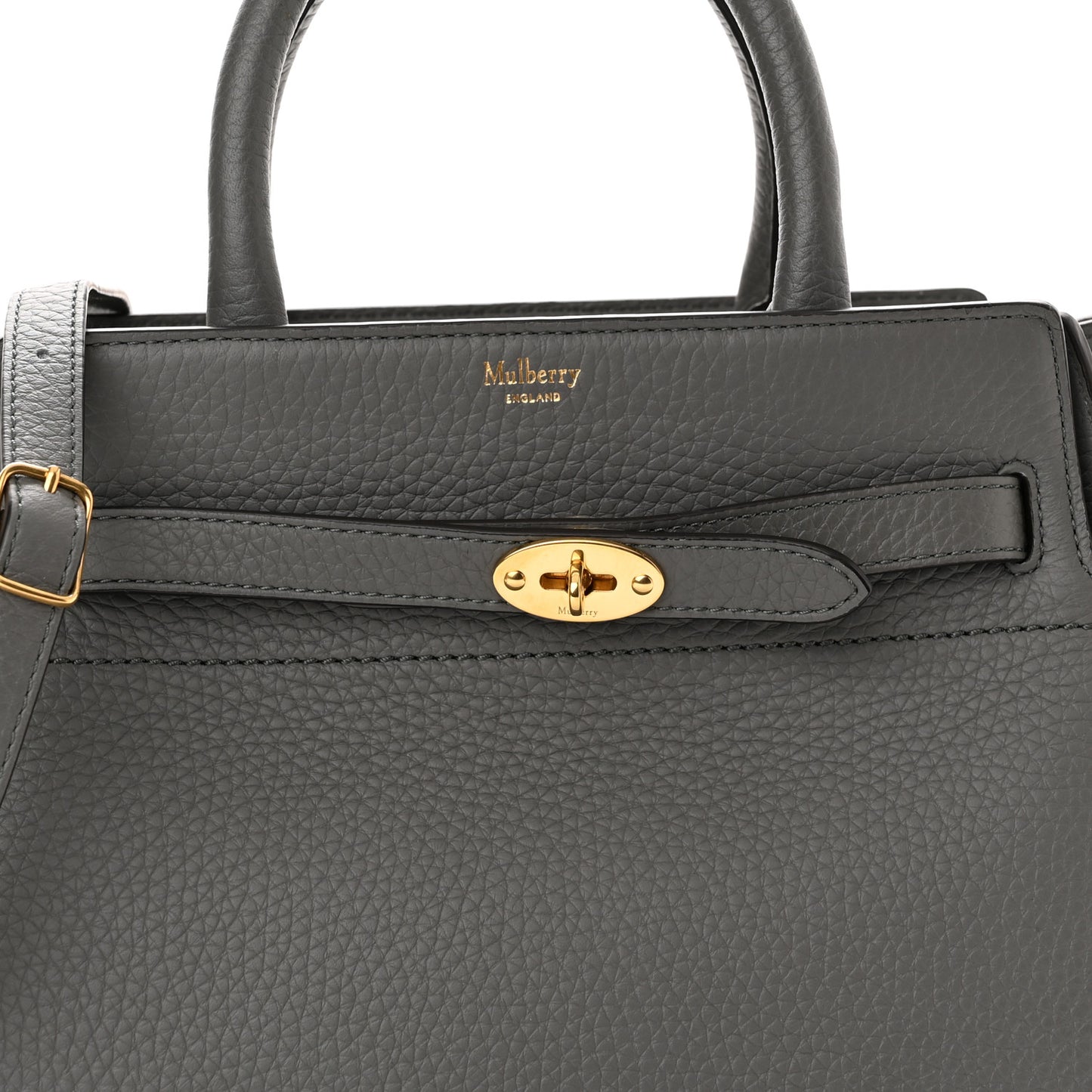 Heavy Grain Small Belted Bayswater Tote Charcoal