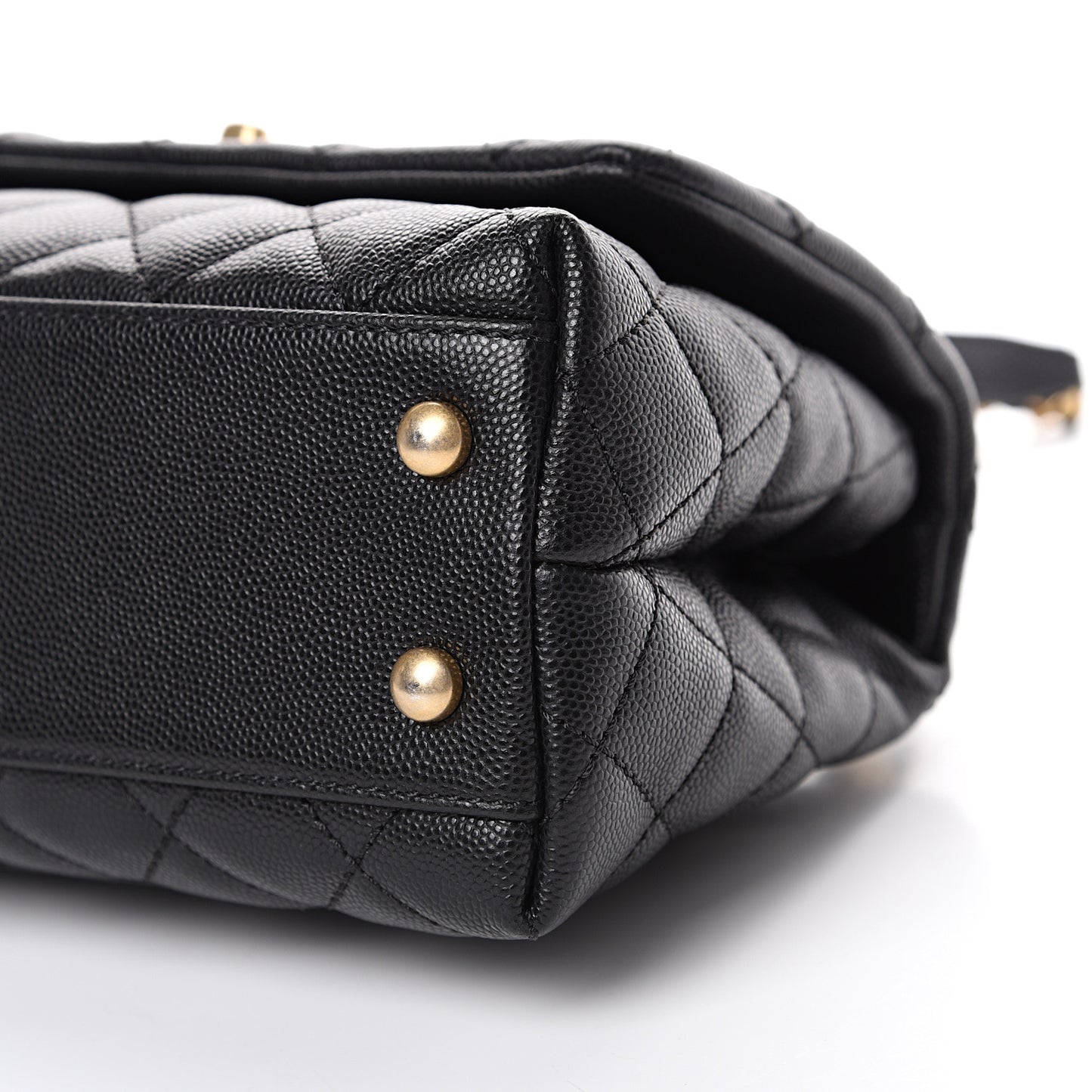 Caviar Quilted Mini Coco Handle Flap Black