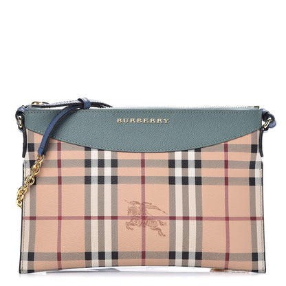 Burberry Haymarket Check Derby Peyton Crossbody Clutch Bag Eucalyptus Green 1 of 6