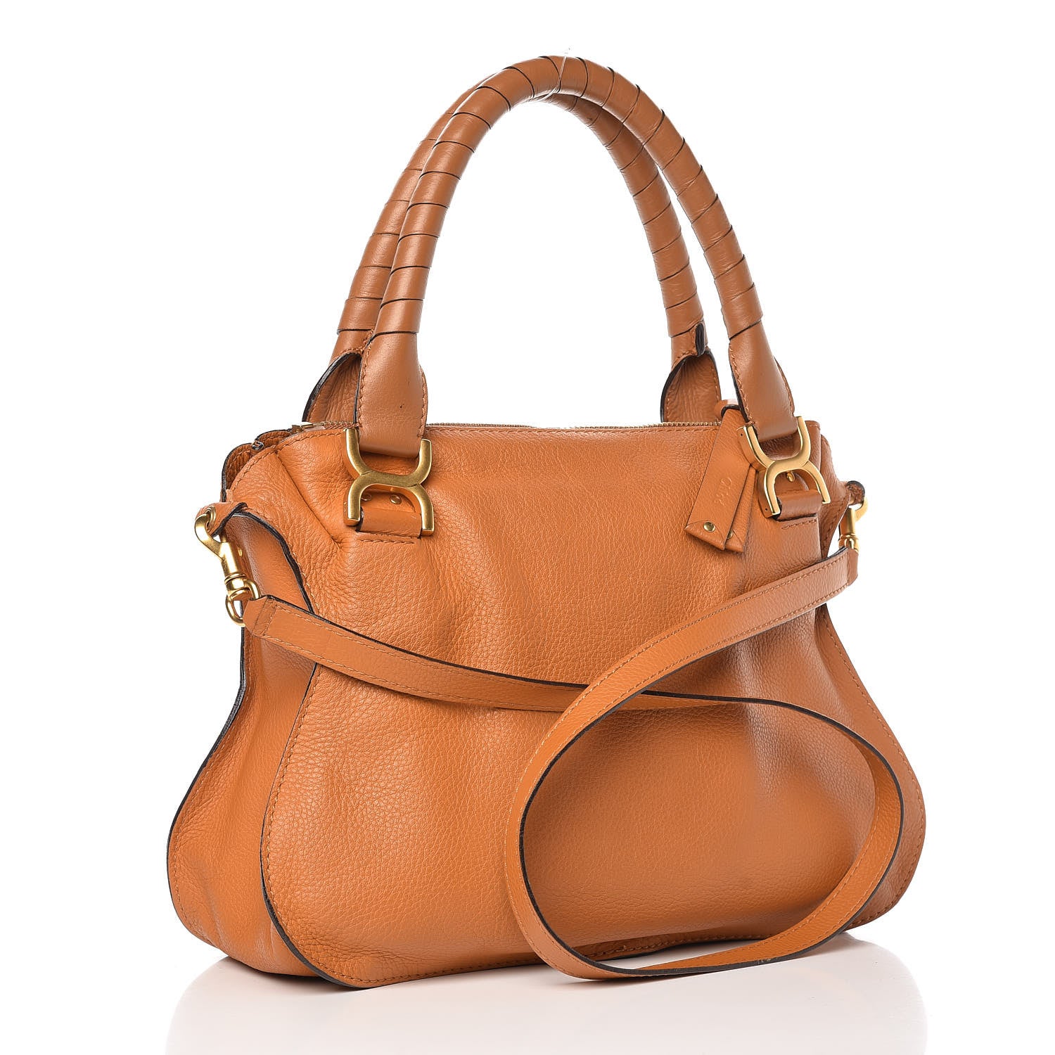 Chloe Calfskin Medium Marcie Satchel Brown Sugar 4 of 16