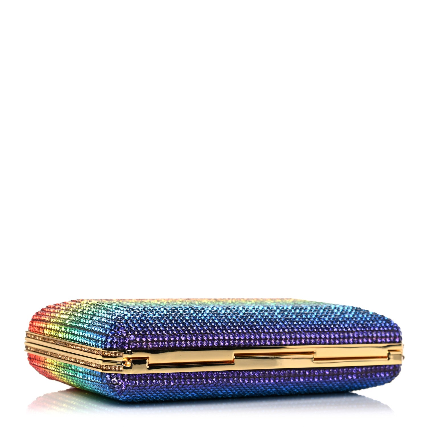 Judith Leiber Swarovski Crystal Minaudiere Clutch Gold Multicolor 3 of 9