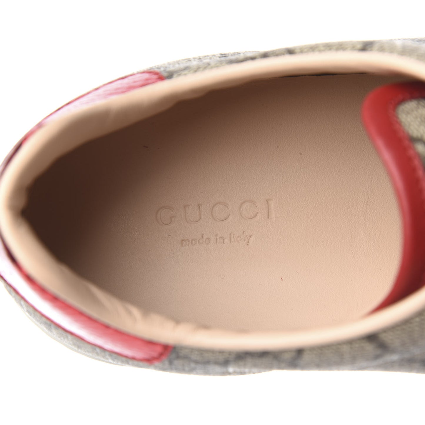 GG Supreme Monogram Womens Ace Low-Top Sneaker 38.5 Beige