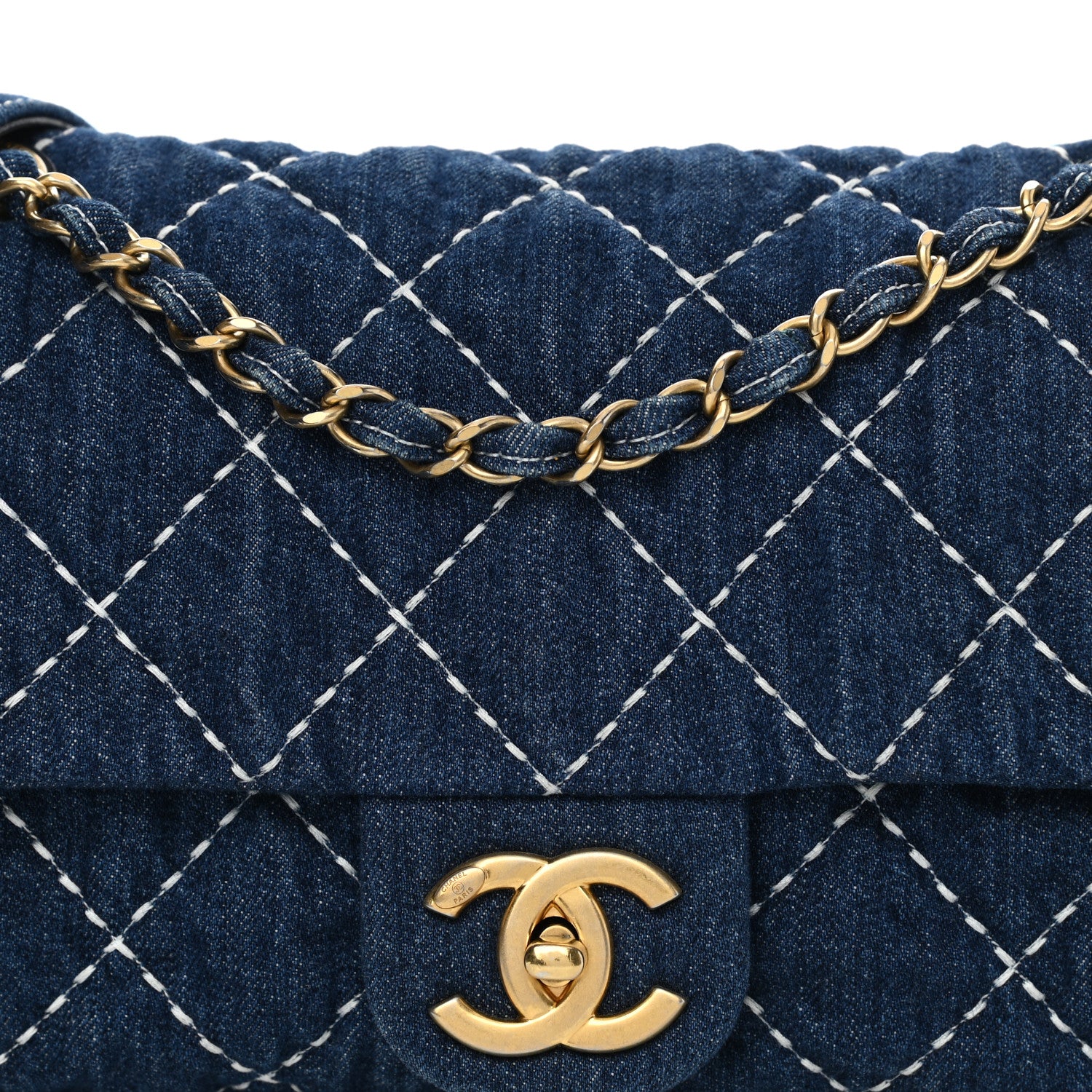 Chanel Denim Quilted Single Flap Blue 8 of 11