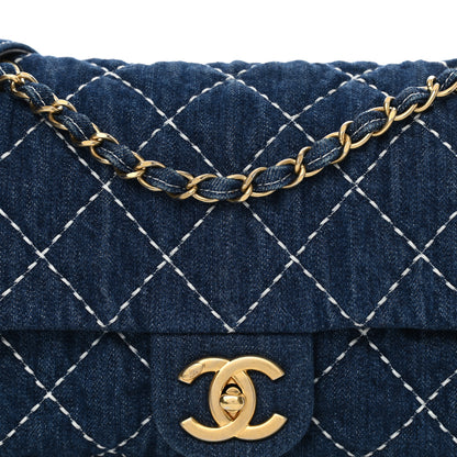 Chanel Denim Quilted Single Flap Blue 8 of 11