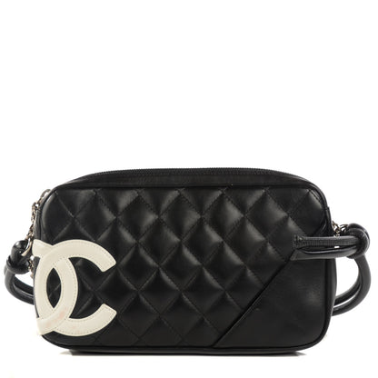 Chanel Calfskin Quilted Cambon Pochette Black White 1 of 9