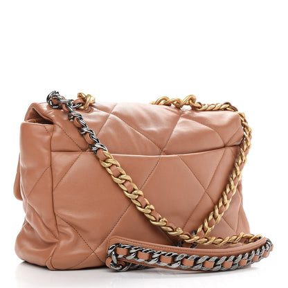 Chanel Lambskin Quilted Large Chanel 19 Flap Brown 3 of 9