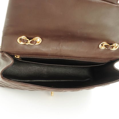 Chanel Lambskin Quilted Jumbo Single Flap Dark Brown 5 of 7