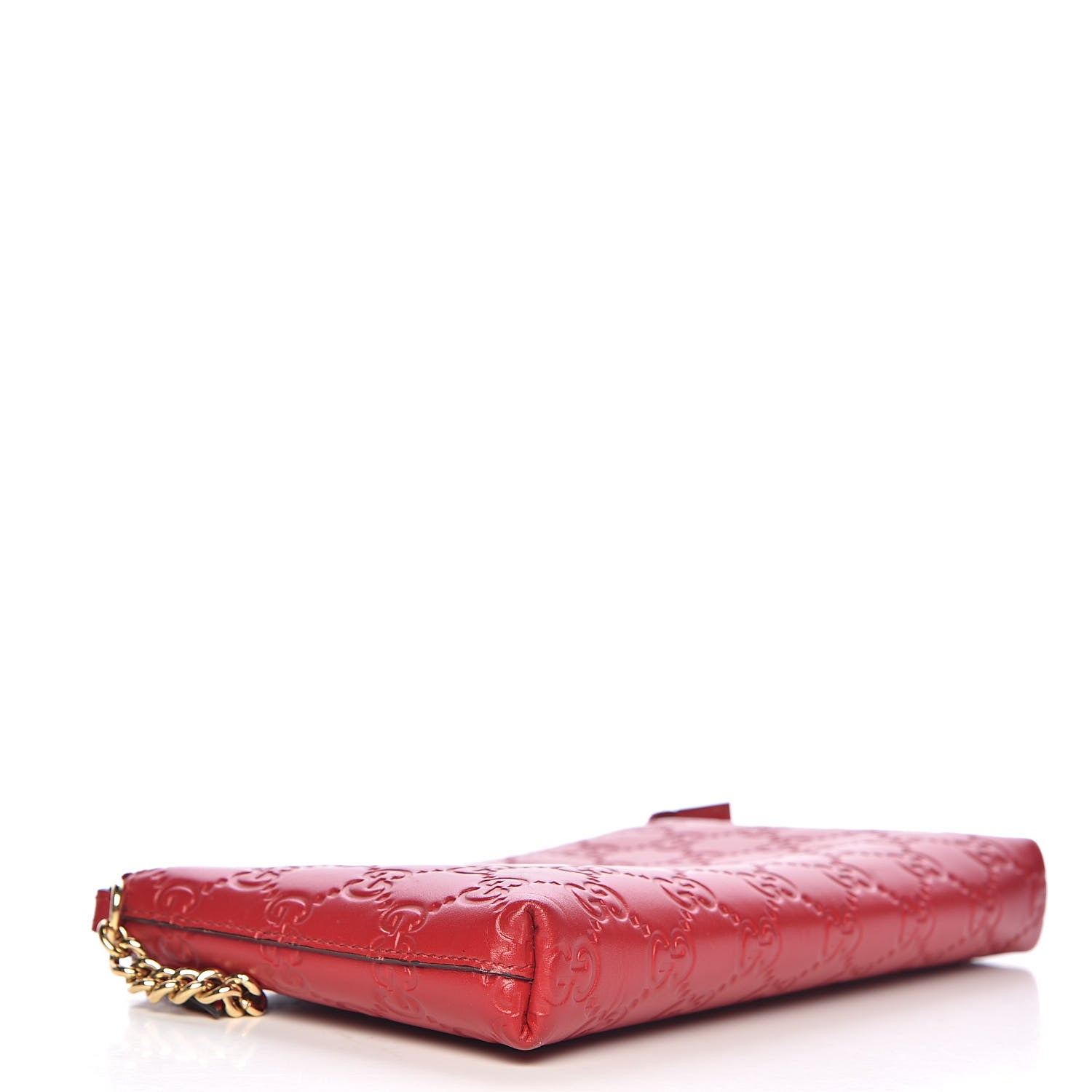 Gucci Guccissima Signature Wrist Wallet Hibiscus Red 4 of 11