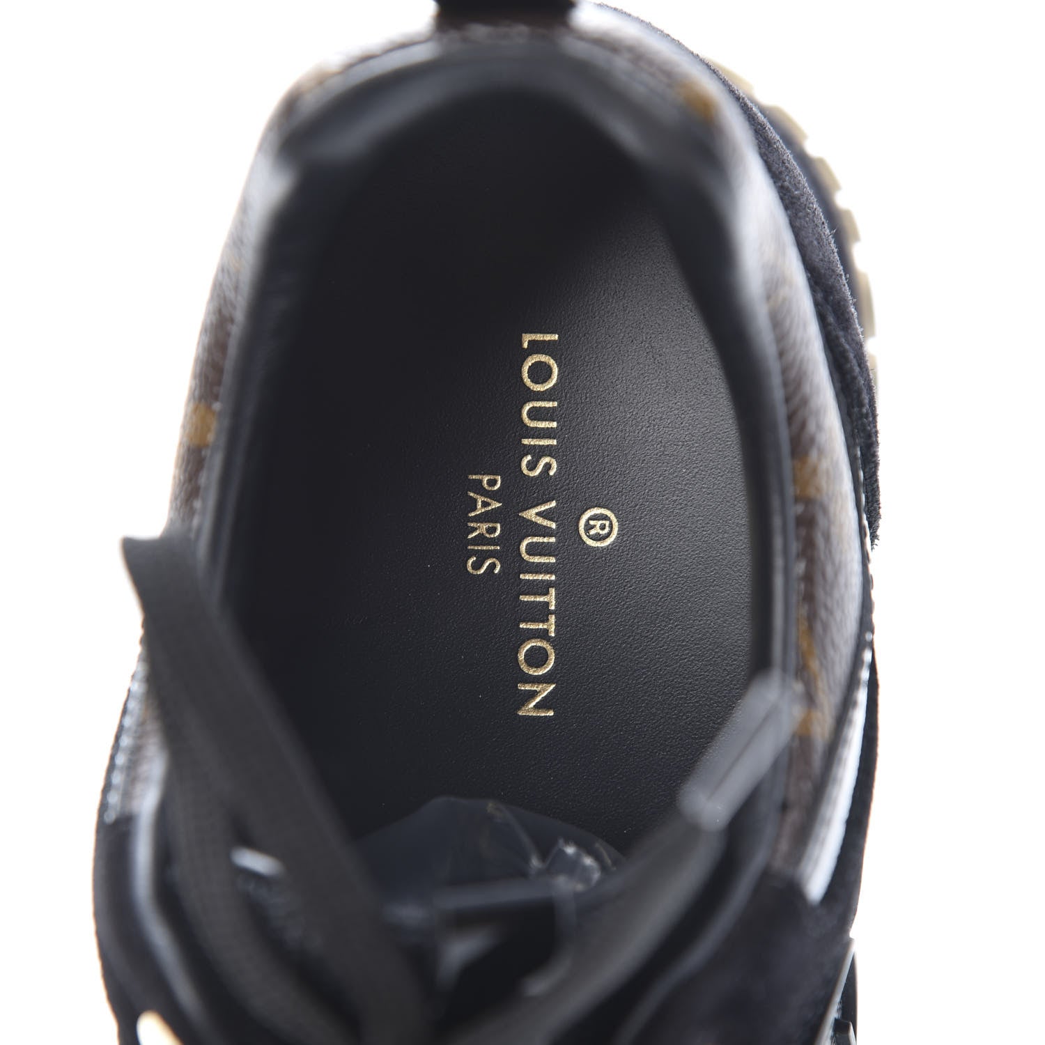 Louis Vuitton Suede Monogram Run Away Sneakers 37.5 Black 7 of 8