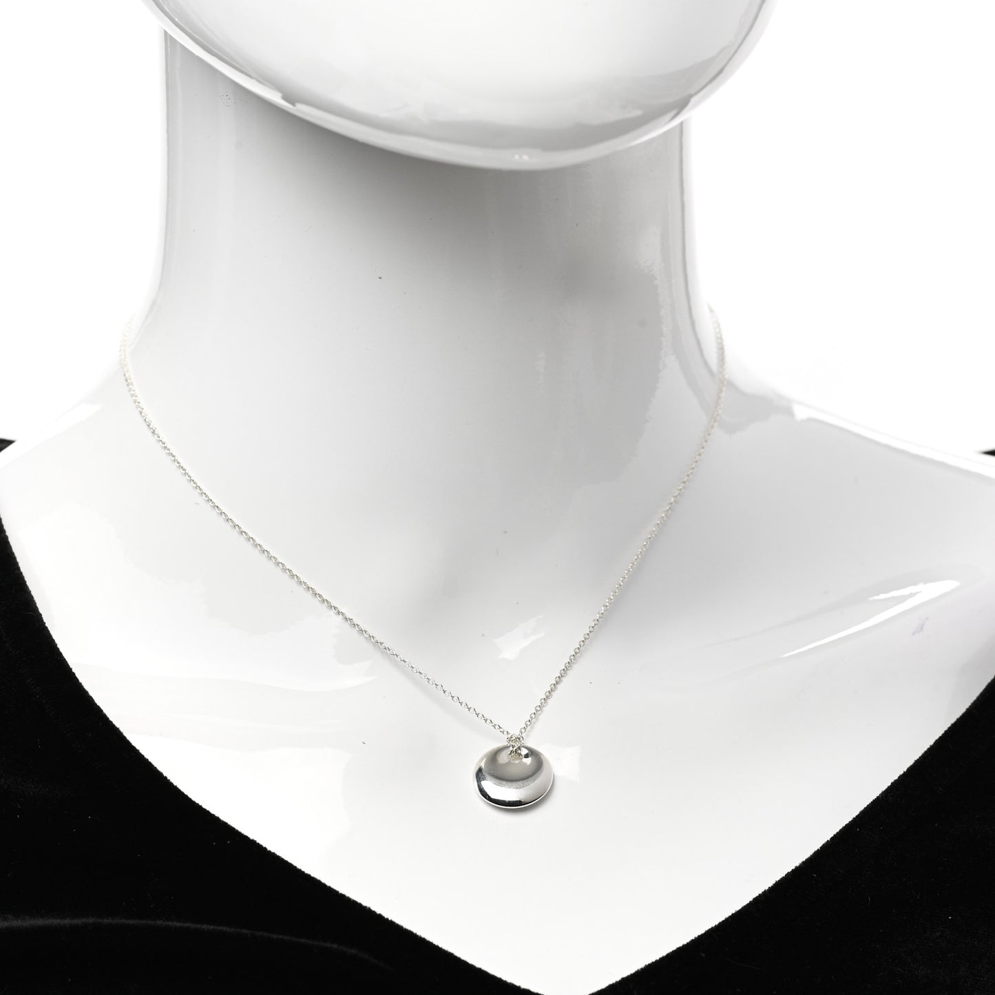 Sterling Silver Elsa Peretti Round Disc Pendant Necklace