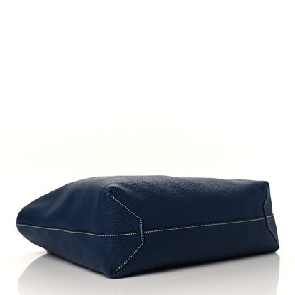 Hermes Taurillon Clemence Double Sens 45 Reversible Tote Bleu Izmir Bleu Saphir 6 of 15