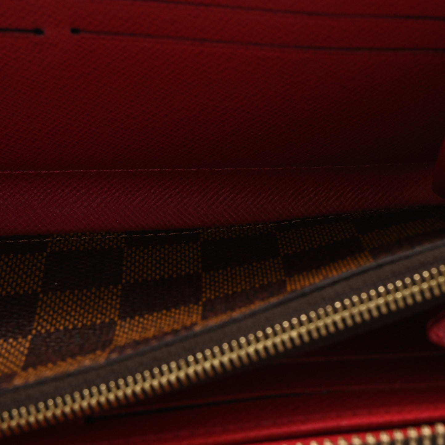 Damier Ebene Clemence Wallet Cherry