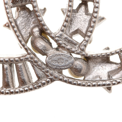 Chanel Crystal Pearl CC Star Coco Flapper Brooch Silver 4 of 5