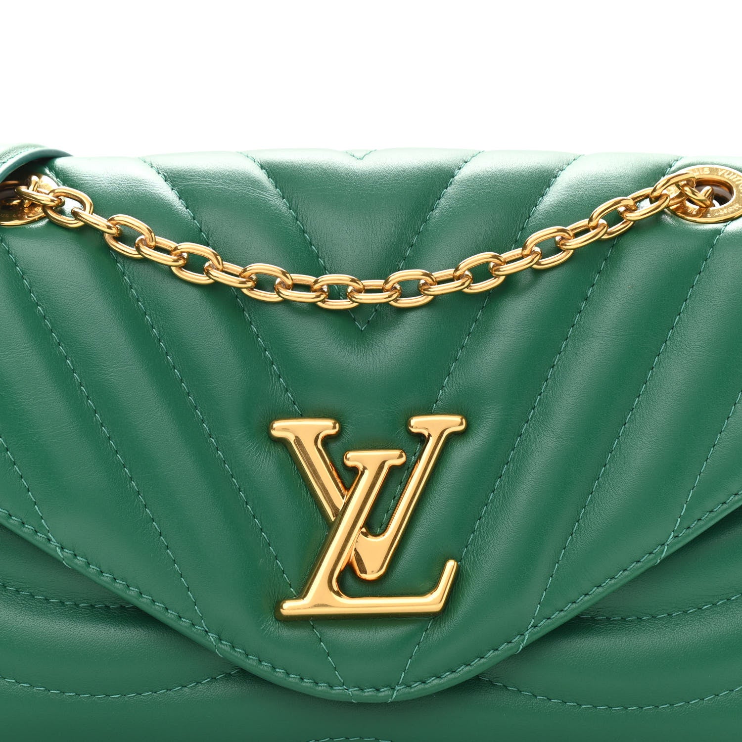 Louis Vuitton Calfskin New Wave Chain Bag MM NM Emerald 7 of 10