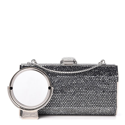 Judith Leiber Swarovski Crystal Minaudiere Clutch Silver 1 of 10